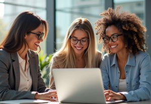 Women working in a center of excellence