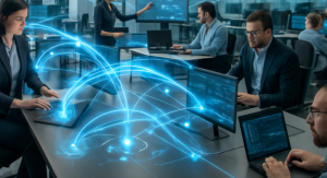 office depicting people working in a nearshore office on a software development project