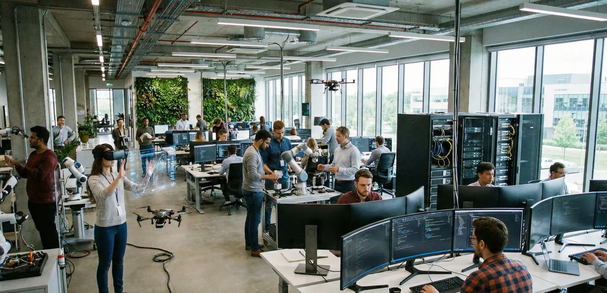 digital coes within gccs depicted by people working in a tech setup